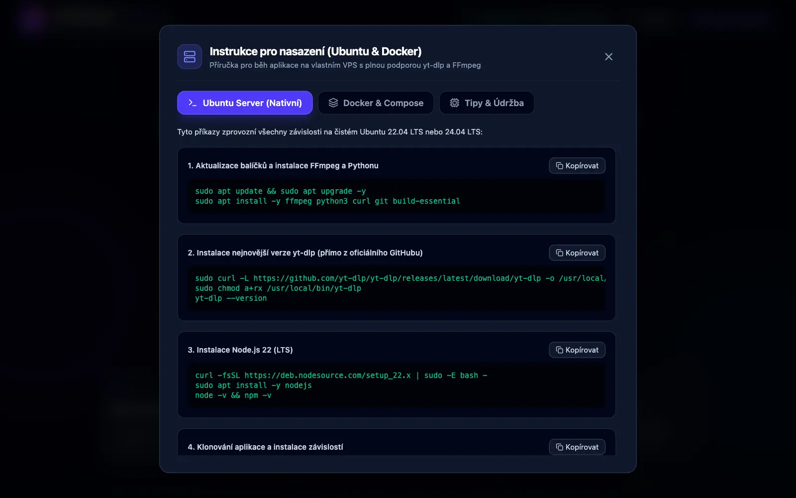 OmniStream — obrazovka 4